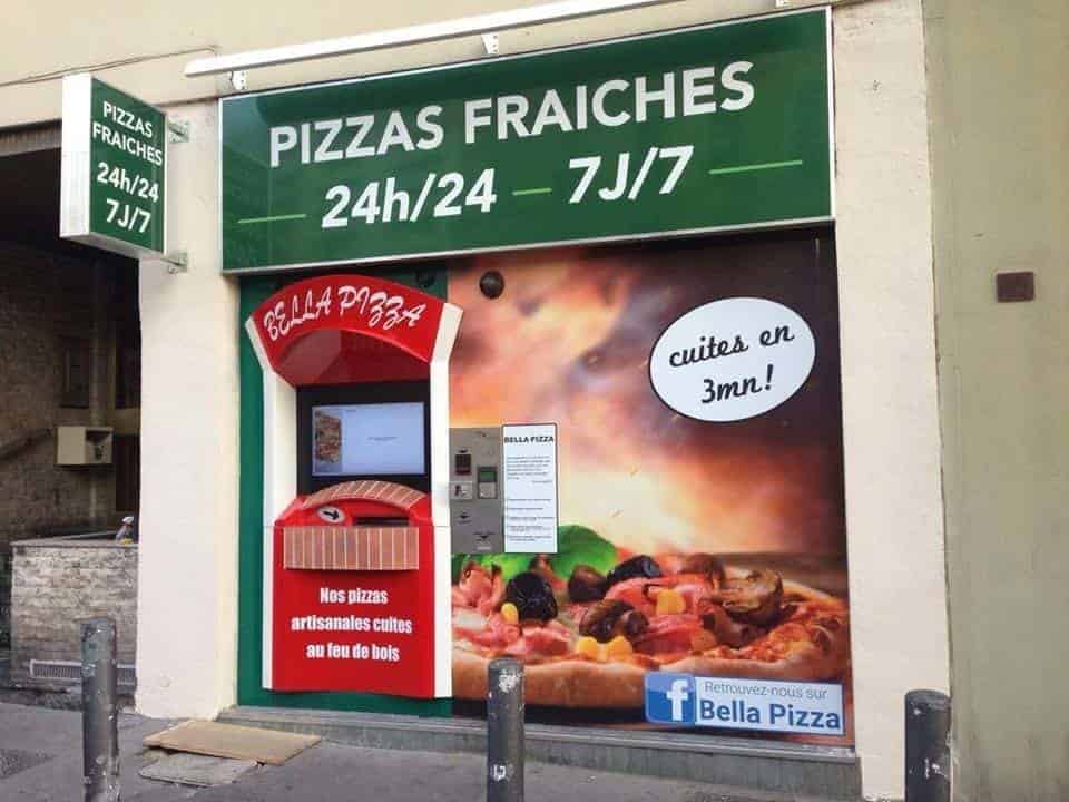 Distributeur automatique de pizzas fraiches en moins de 3 minutes cuites sur place